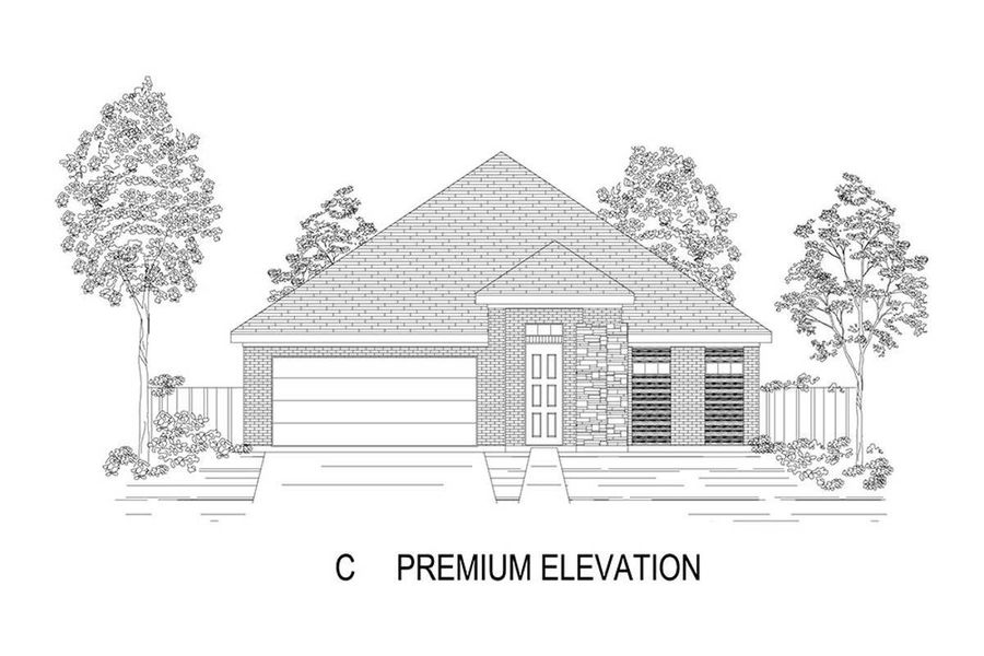 Representative rendering of the exterior for the Woodford F-BG by First Texas Homes (Image 13).