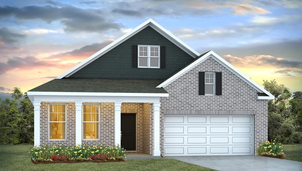 Representative exterior photo of a completed home built from the DOVER by D.R. Horton in Ferry Grove, Lexington, SC (Image 1). Representative exterior photo of a completed home built from the DOVER by D.R. Horton in Ferry Grove, Lexington, SC (Image 1).