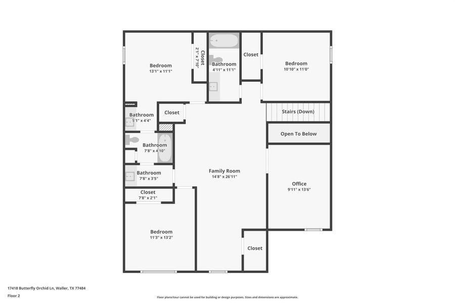 2D floor plan layout of this home in Landing Meadows - Premier Series, New Caney, TX (Image 3).