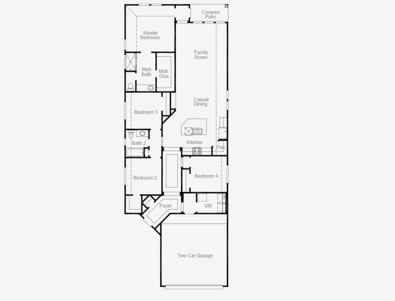 2D floor plan layout of this home in Veramendi, New Braunfels, TX (Image 5).