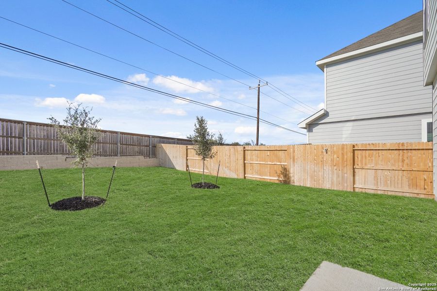 Exterior details and patio area of a home in Katzer Ranch, Converse (Image 17).