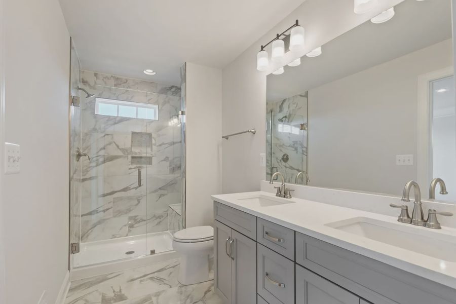 Furnished interior in a model home at Sherron Road Townes in Durham (Image 28).