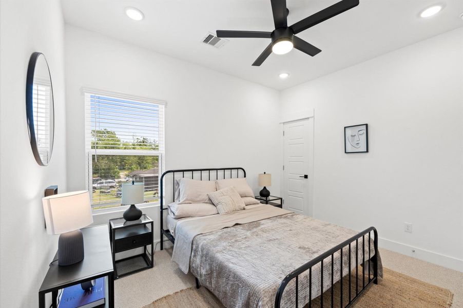 Picture a pair of cozy secondary bedrooms, each designed with comfort and functionality in mind. They’re connected by a stylish Jack and Jill bathroom, offering shared access while maintaining privacy. The bedrooms feature generous windows that invite natural light, creating a warm and inviting atmosphere. Picture a pair of cozy secondary bedrooms, each designed with comfort and functionality in mind. They’re connected by a stylish Jack and Jill bathroom, offering shared access while maintaining privacy. The bedrooms feature generous windows that invite natural light, creating a warm and inviting atmosphere.
