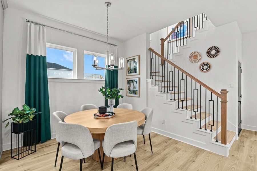 Furnished interior view inside a new home in Indigo - Cottages Row Collection, Richmond (Image 9). Furnished interior view inside a new home in Indigo - Cottages Row Collection, Richmond (Image 9).