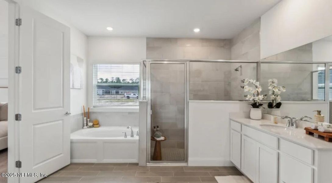 Furnished interior view inside a new home in Silver Meadows at SilverLeaf: Silver Meadows 60s, St. Augustine (Image 13). Furnished interior view inside a new home in Silver Meadows at SilverLeaf: Silver Meadows 60s, St. Augustine (Image 13).