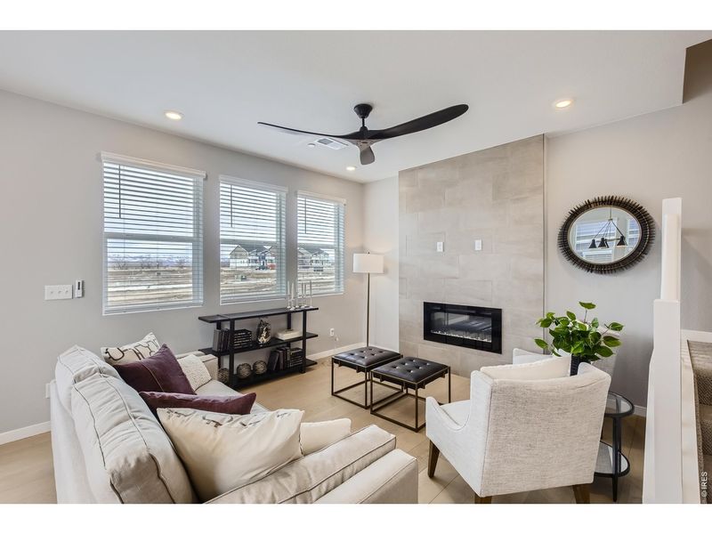 Furnished interior view inside a new home in Waterfield, Fort Collins (Image 8). Furnished interior view inside a new home in Waterfield, Fort Collins (Image 8).