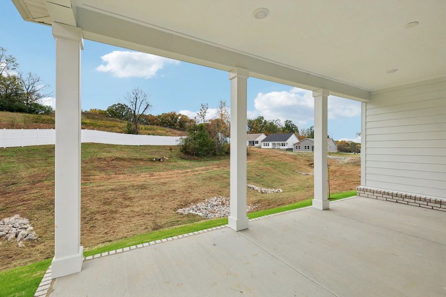 Exterior details and patio area of a home in Cedars at Cane Ridge | 55+ Community, Antioch (Image 24).
