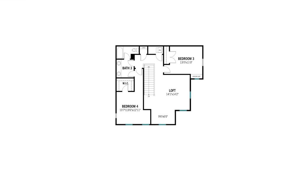 2D floor plan layout for the Sanibel by Mattamy Homes in Celebration, Kissimmee, FL (Image 4).