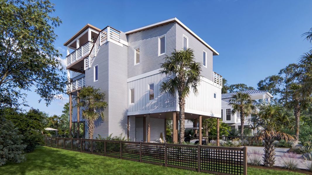 Front exterior of a new home in , Folly Beach, SC, highlighting curb appeal (Image 18).