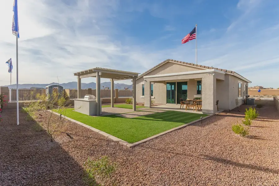 Exterior details and patio area of a home in Avanti at Granite Vista, Waddell (Image 3).