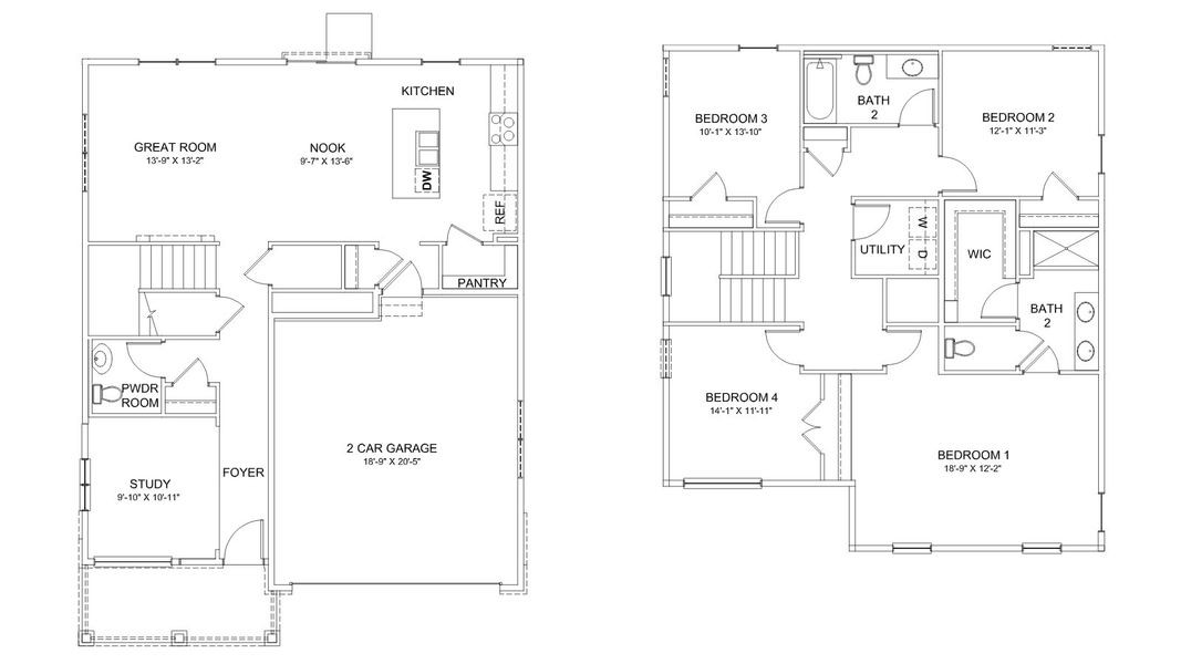 2D floor plan layout for the Bellamy by D.R. Horton in Vantage, Berthoud, CO (Image 3).