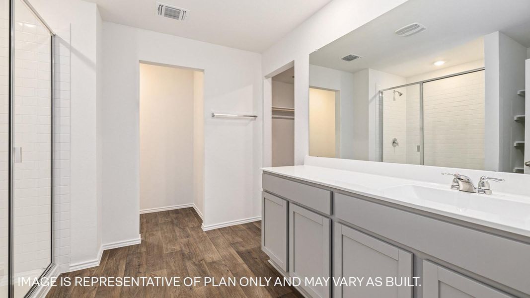 Representative furnished interior of a home built from the The Fairfield by D.R. Horton in Watermill, Uhland (Image 7).