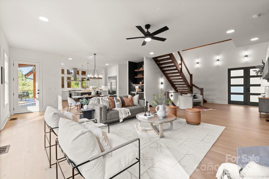 Furnished interior view inside a new home in , Cashiers (Image 35).