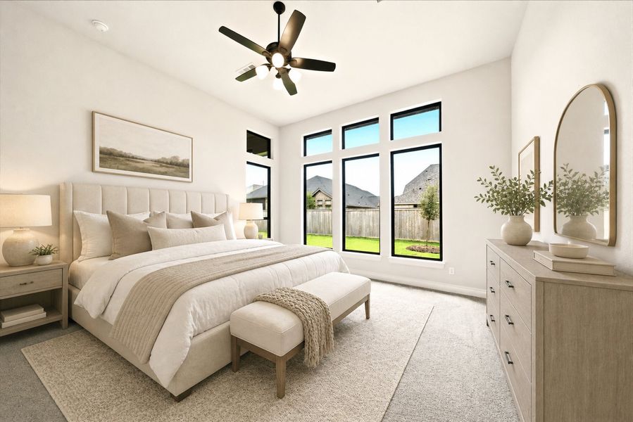 Furnished interior view inside a new home in Bridgeland 60′, Cypress (Image 7).