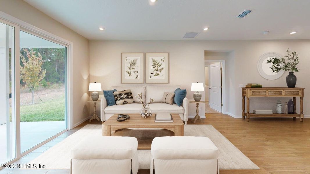 Furnished interior view inside a new home in Lakes at Bella Lago, Green Cove Springs (Image 8). Furnished interior view inside a new home in Lakes at Bella Lago, Green Cove Springs (Image 8).