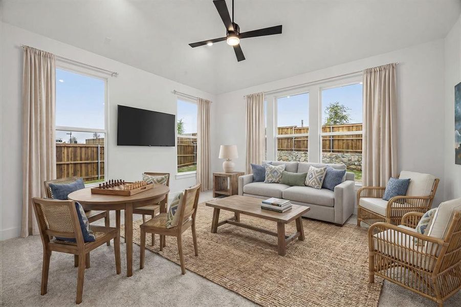 Furnished interior view inside a new home in The Arbors at Lakewood Village, Lakewood Village (Image 4). Furnished interior view inside a new home in The Arbors at Lakewood Village, Lakewood Village (Image 4).
