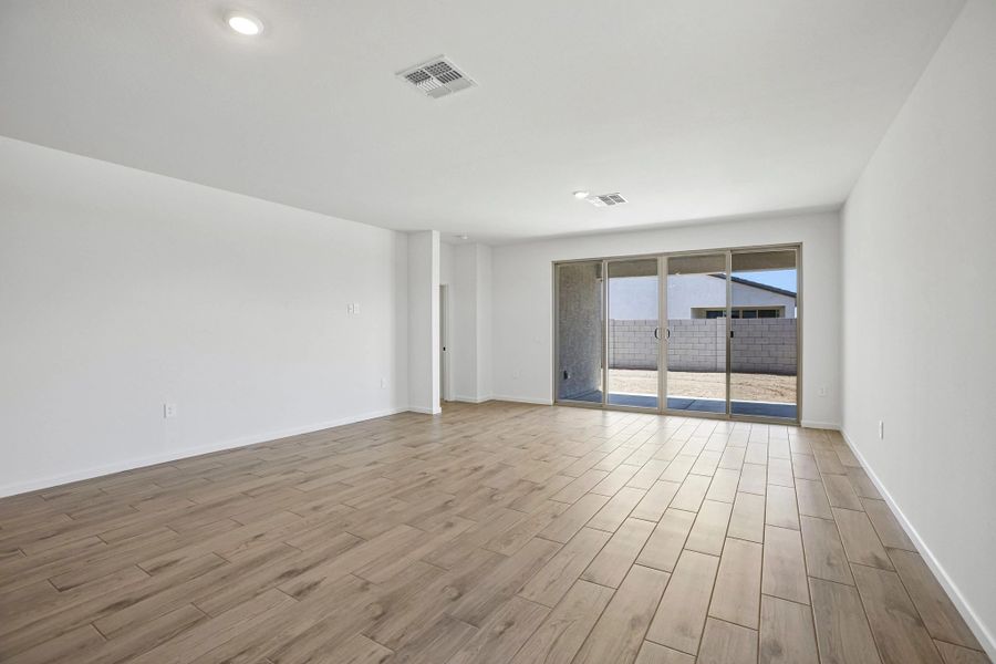 Great room with upgraded 4 panel slider Great room with upgraded 4 panel slider