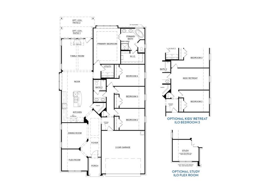 2D floor plan layout of this home in Silo Mills – Select Series, Joshua, TX (Image 5). 2D floor plan layout of this home in Silo Mills – Select Series, Joshua, TX (Image 5).