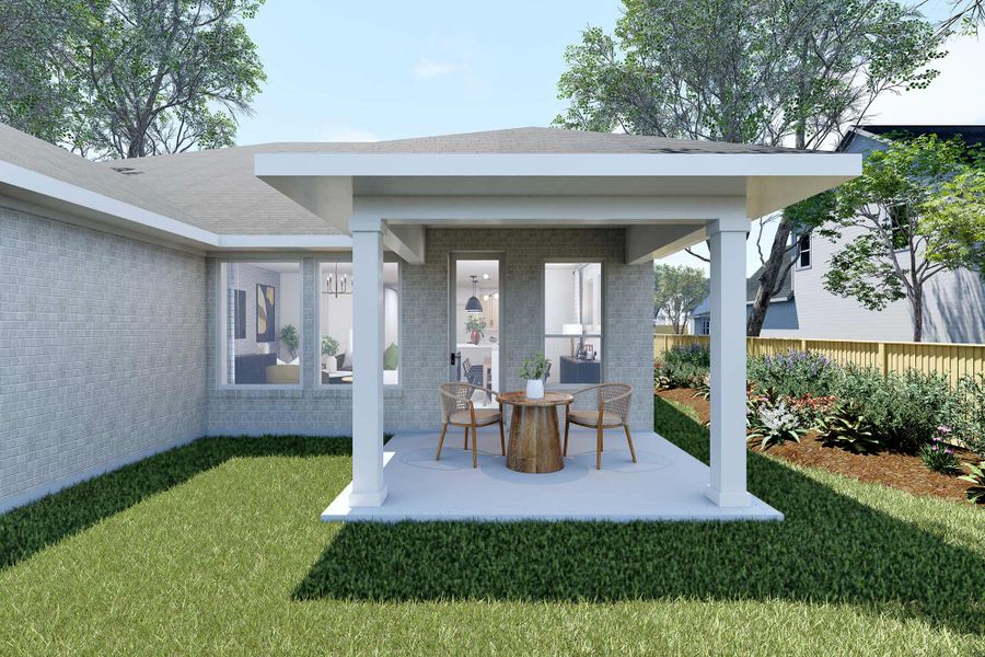 Representative exterior details of a home built from the The Wisteria by David Weekley Homes in Beacon Point at Lago Mar 50’ Homesites, Texas City (Image 3).