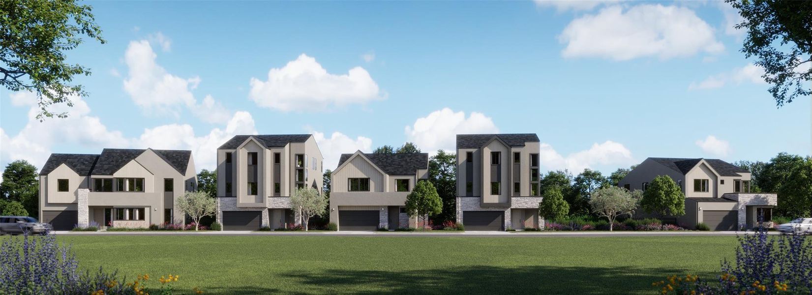 Front exterior of a new home in , Austin, TX, highlighting curb appeal (Image 1). Front exterior of a new home in , Austin, TX, highlighting curb appeal (Image 1).