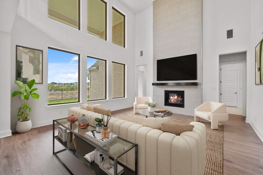 Open Concept Family Room - Virtually Staged