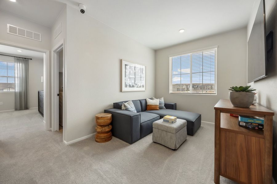 Representative furnished interior of a home built from the 2503 by Risewell Homes in Harvest Crossing, Aurora (Image 19).
