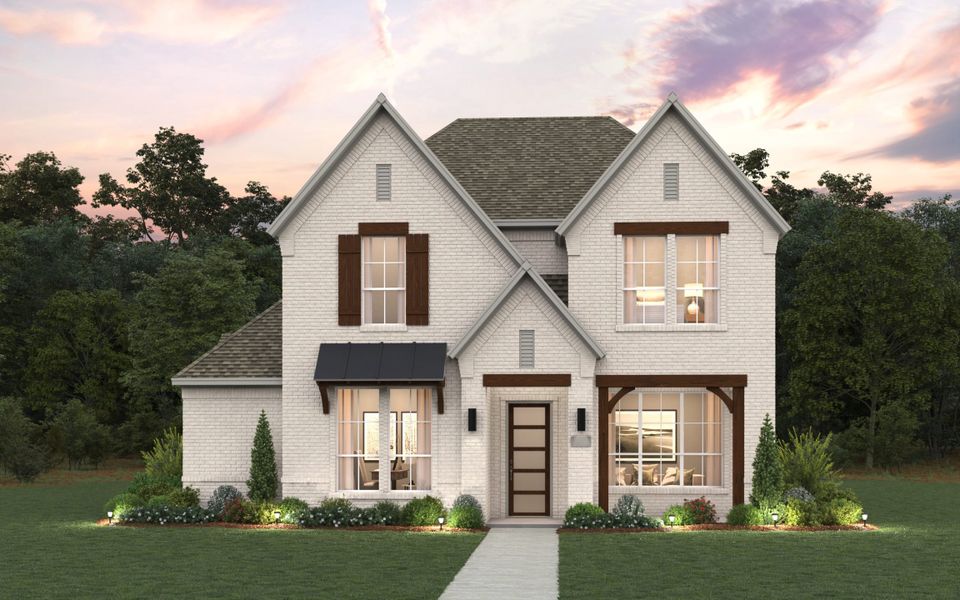Front exterior of a new home in The Grove Frisco, Frisco, TX, highlighting curb appeal (Image 2).