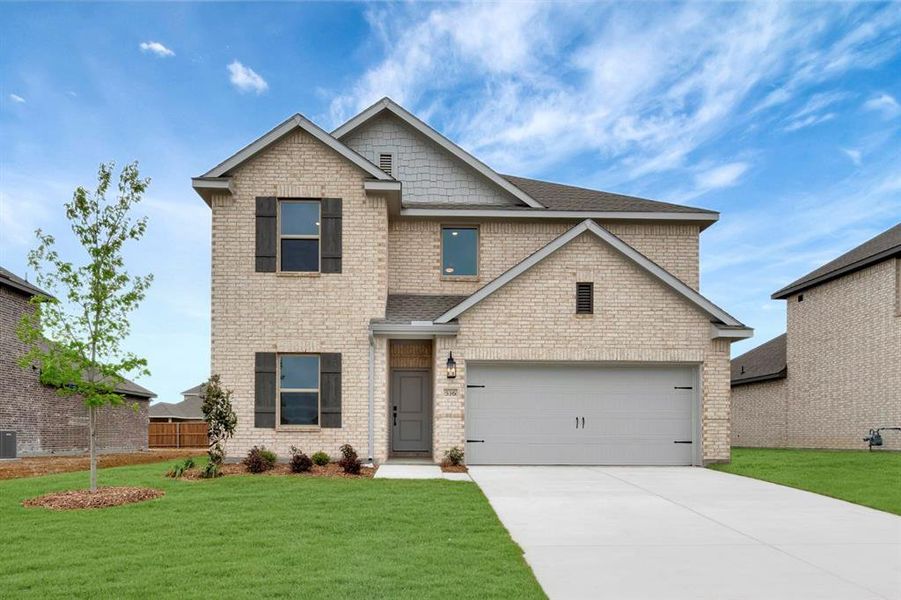 Front exterior of a new home in Rolling Ridge, Van Alstyne, TX, highlighting curb appeal (Image 1). Front exterior of a new home in Rolling Ridge, Van Alstyne, TX, highlighting curb appeal (Image 1).