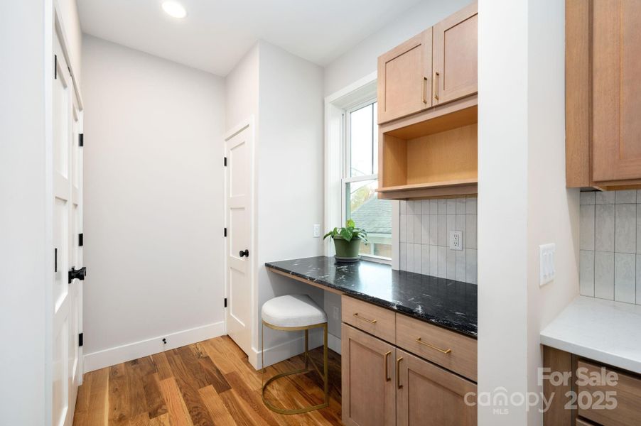 Workspace Nook, Pantry, and Laundry Closet