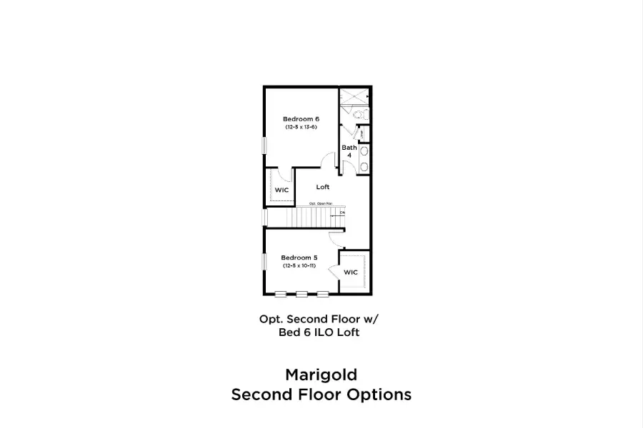 2D floor plan layout for the Marigold by DRB Homes in Preserve at Old Mill, Wesley Chapel, FL (Image 26).