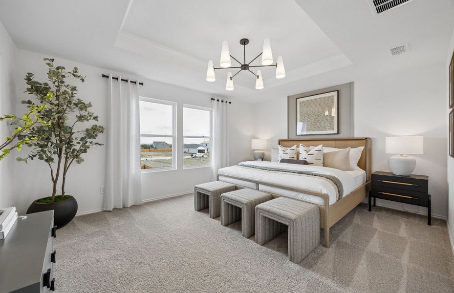 Representative furnished interior of a home built from the Camelia by Pulte Homes in Saddleback at Santa Rita Ranch, Liberty Hill (Image 13).