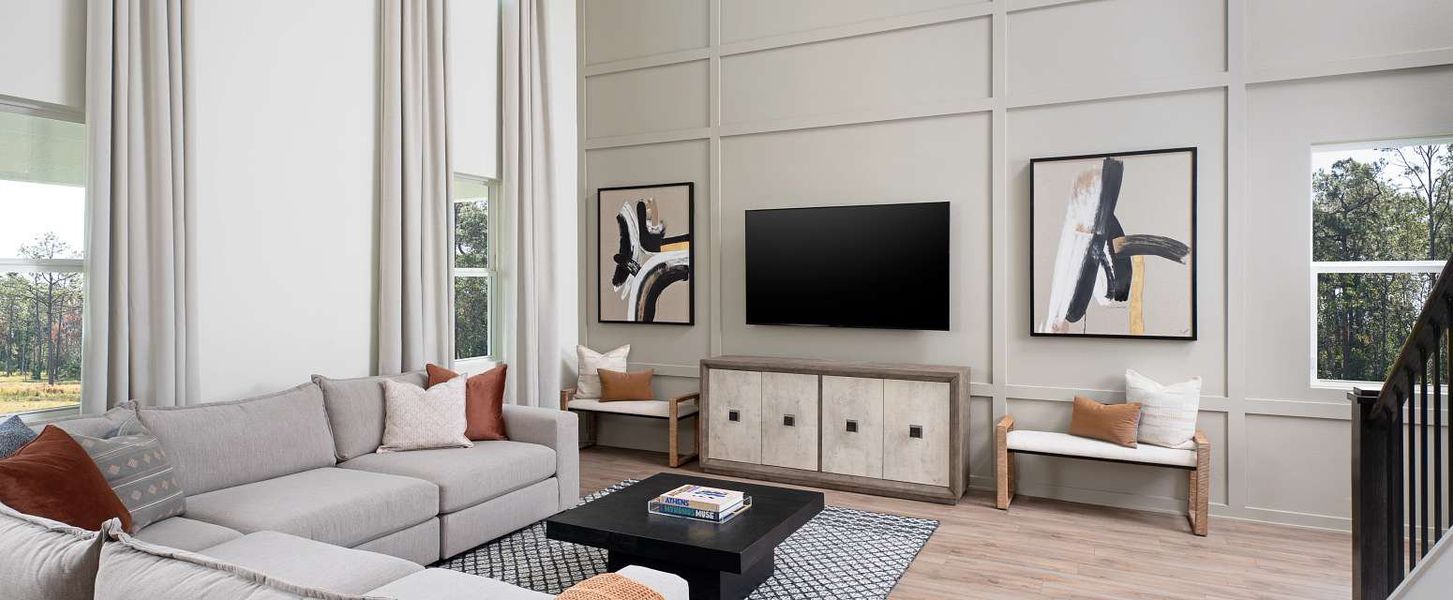 Representative furnished interior of a home built from the Moseley by Ashton Woods in Lake Cawood Cove, Windermere (Image 6).