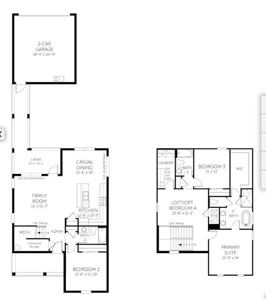 2D floor plan layout for the Berkley - 40' Homesites by Dream Finders Homes in Avalon Woods, Winter Garden, FL (Image 3).