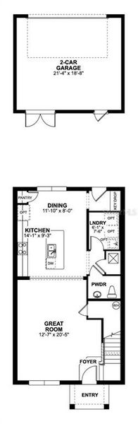 2D floor plan layout of this home in Tribute at Ovation, Winter Garden, FL (Image 5). 2D floor plan layout of this home in Tribute at Ovation, Winter Garden, FL (Image 5).
