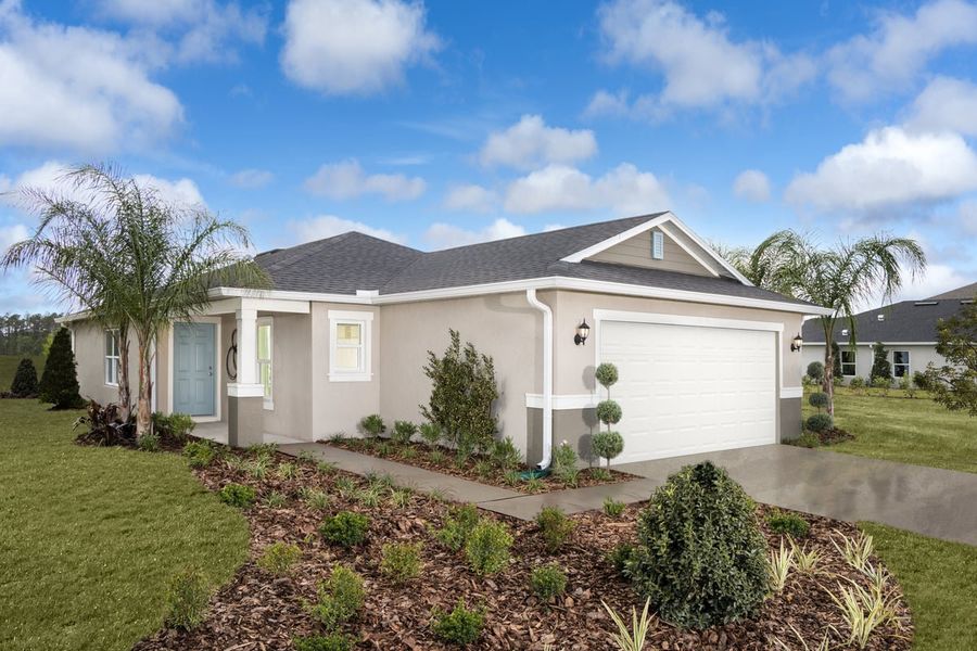 Representative exterior photo of a completed home built from the Plan 1511 Modeled by KB Home in The Preserve at Legends Pointe I, Hudson, FL (Image 12).