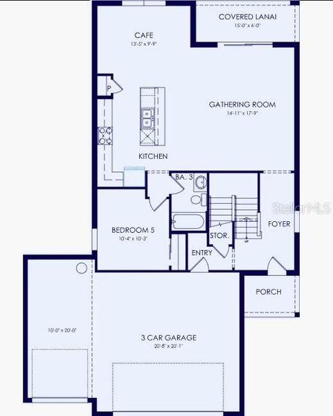 2D floor plan layout of this home in Lakespur Wellen Park, Venice, FL (Image 4).