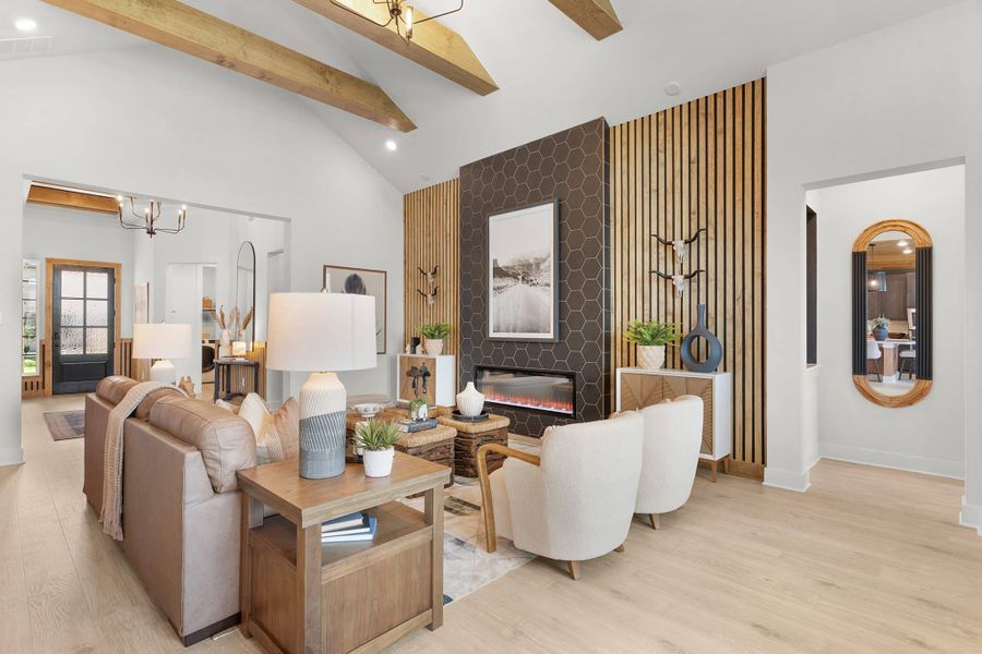 Representative furnished interior of a home built from the Branford by Chesmar Homes in Highland Village, Georgetown (Image 8).