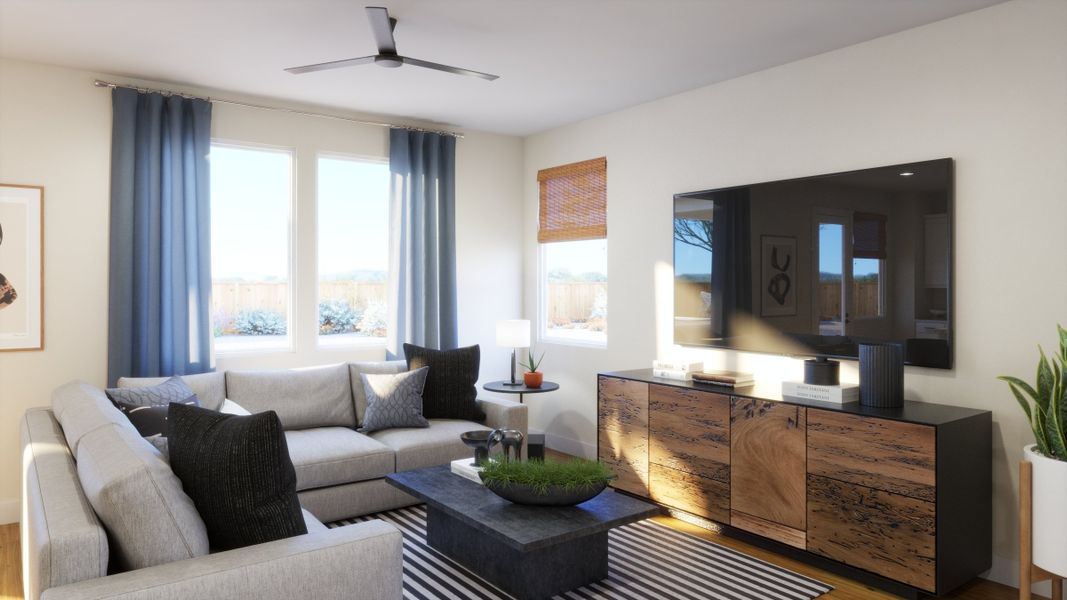 Furnished interior view inside a new home in Freedom at Anthem, Kyle (Image 6).