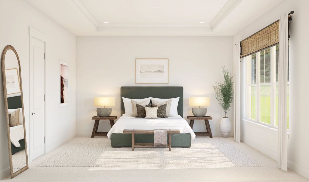 Primary suite with tray ceiling
