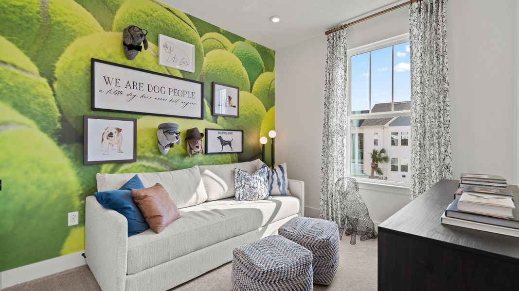 Representative furnished interior of a home built from the Lantana End Unit by DRB Homes in Parkview at Hamlin, Winter Garden (Image 37).