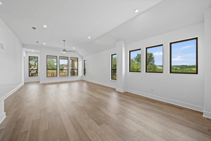 Family Room with elevated ceiling Family Room with elevated ceiling