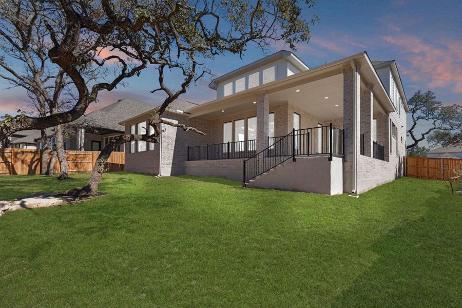 Rear of Home and Private Backyard