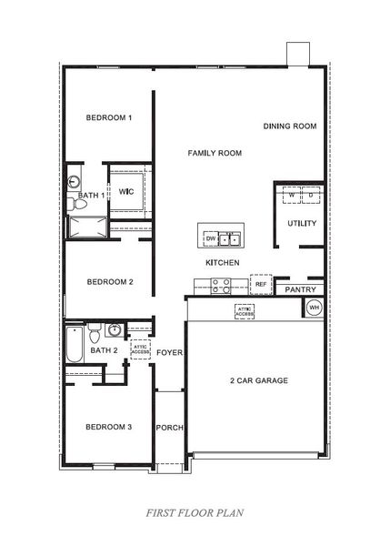 2D floor plan layout of this home in Westward Pointe, Sealy, TX (Image 3).
