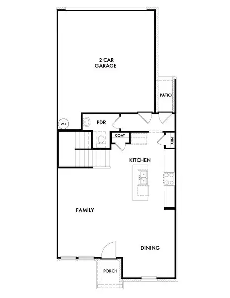 2D floor plan layout for the Graham by Impression Homes in Sanger Circle – Townhomes, Sanger, TX (Image 2). 2D floor plan layout for the Graham by Impression Homes in Sanger Circle – Townhomes, Sanger, TX (Image 2).