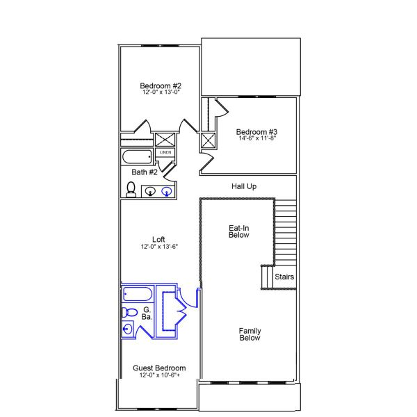 2D floor plan layout of this home in Grand Park, Leland, NC (Image 5).
