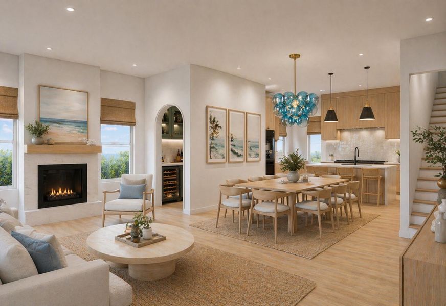 Open-concept living space filled with natural light and designer finishes. Open-concept living space filled with natural light and designer finishes.
