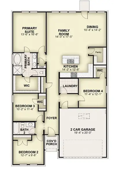 2D floor plan layout for the Liberty by Rockwell Homes in Creekside, Royse City, TX (Image 5).