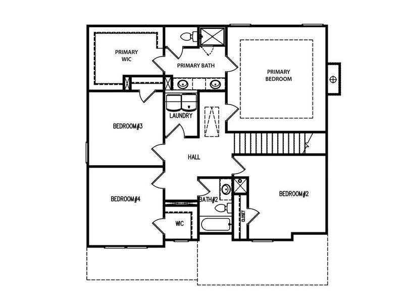 2D floor plan layout for the The Windhurst by My Home Communities in Westlyn, Winder, GA (Image 4).