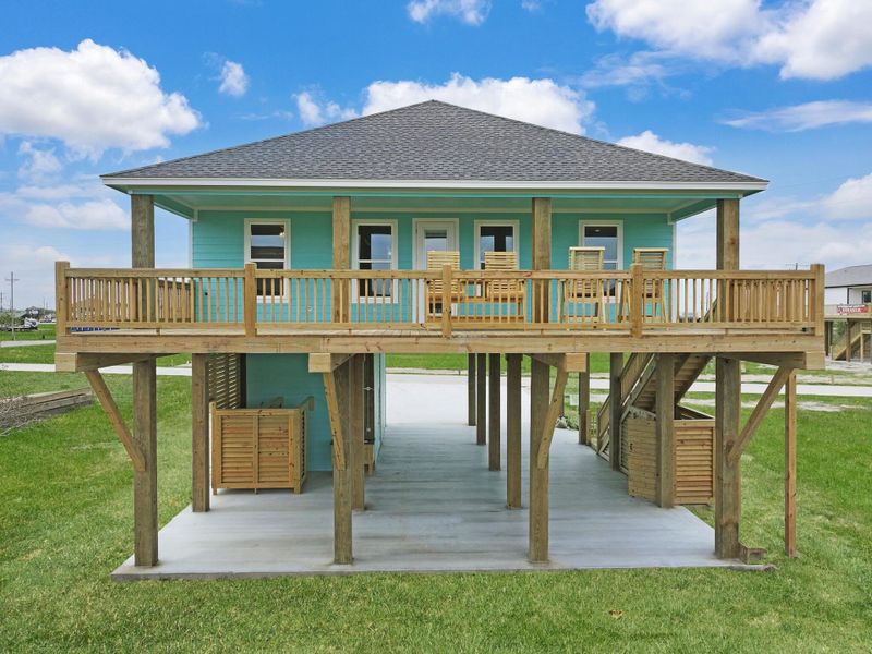 Exterior details and patio area of a home in , Crystal Beach (Image 1). Exterior details and patio area of a home in , Crystal Beach (Image 1).