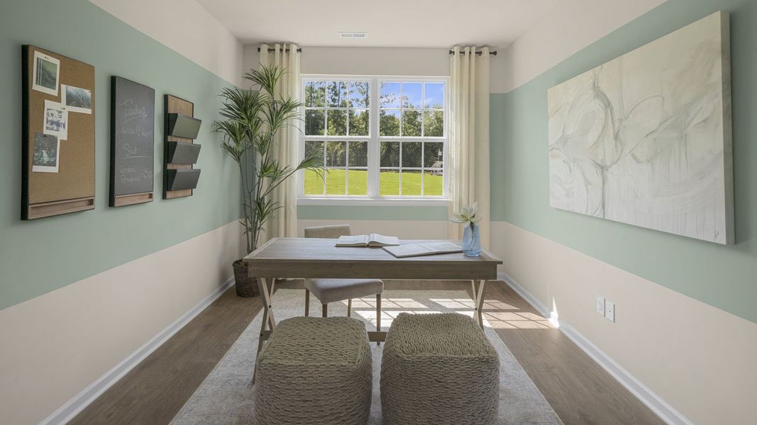 Representative furnished interior of a home built from the Dover by D.R. Horton in The Villas at Collinswood, Aberdeen (Image 8).